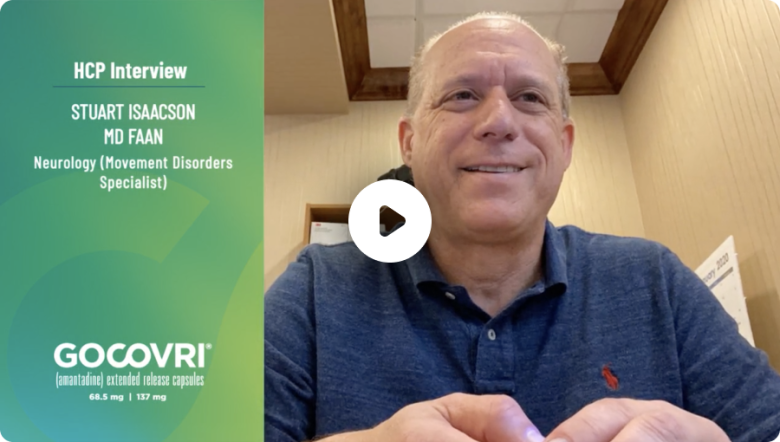 Video cover, click to watch interview with Stuart Isaacson MD, FAAN, Neurology.