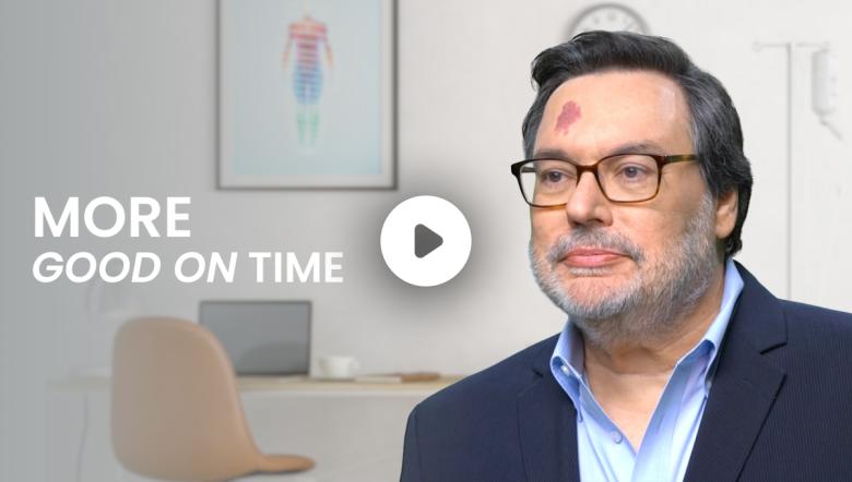 Video cover, click to learn how GOCOVRI delivers more GOOD ON time from Dr. Hauser.